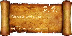 Penczu Ivána névjegykártya